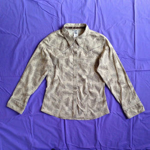 North Face Shirt Womens M Long Sleeve Taupe Brown